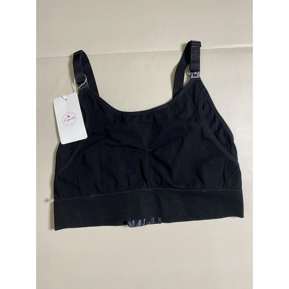 New Lupantte Nursing Bra Black Adjustable Strap Size Medium Maternity